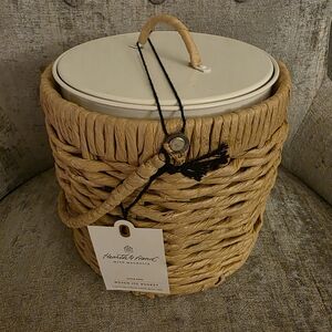 Hearth & Hand Natural and White Woven Ice Bucket